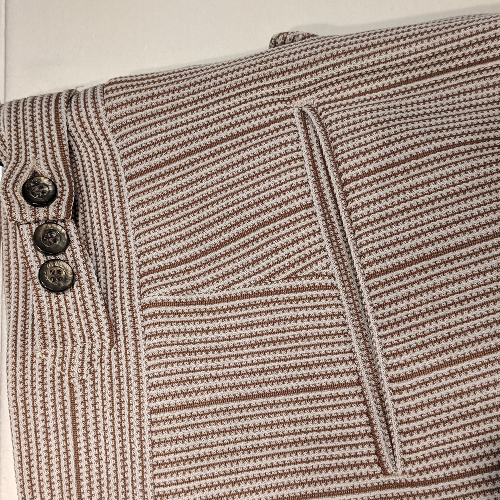 Vintage 60's brown and white pinstriped polyester pants - Picture 5 of 8